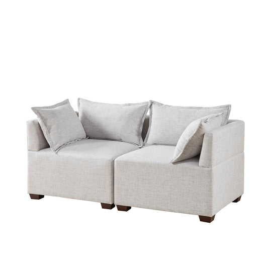 Molly - 2-Piece Modular Loveseat Sofa - Silver Gray INK+IVY