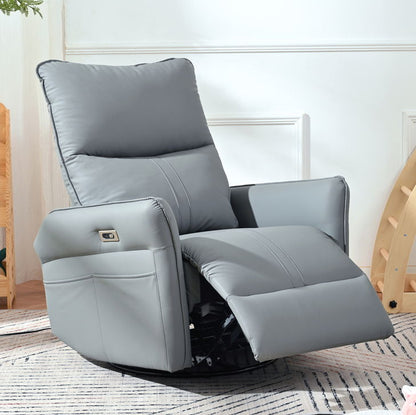 270° Power Swivel Rocker Glider Recliner Chair With USB Ports Home Essentials