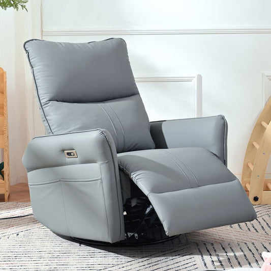 270° Power Swivel Rocker Glider Recliner Chair With USB Ports Home Essentials