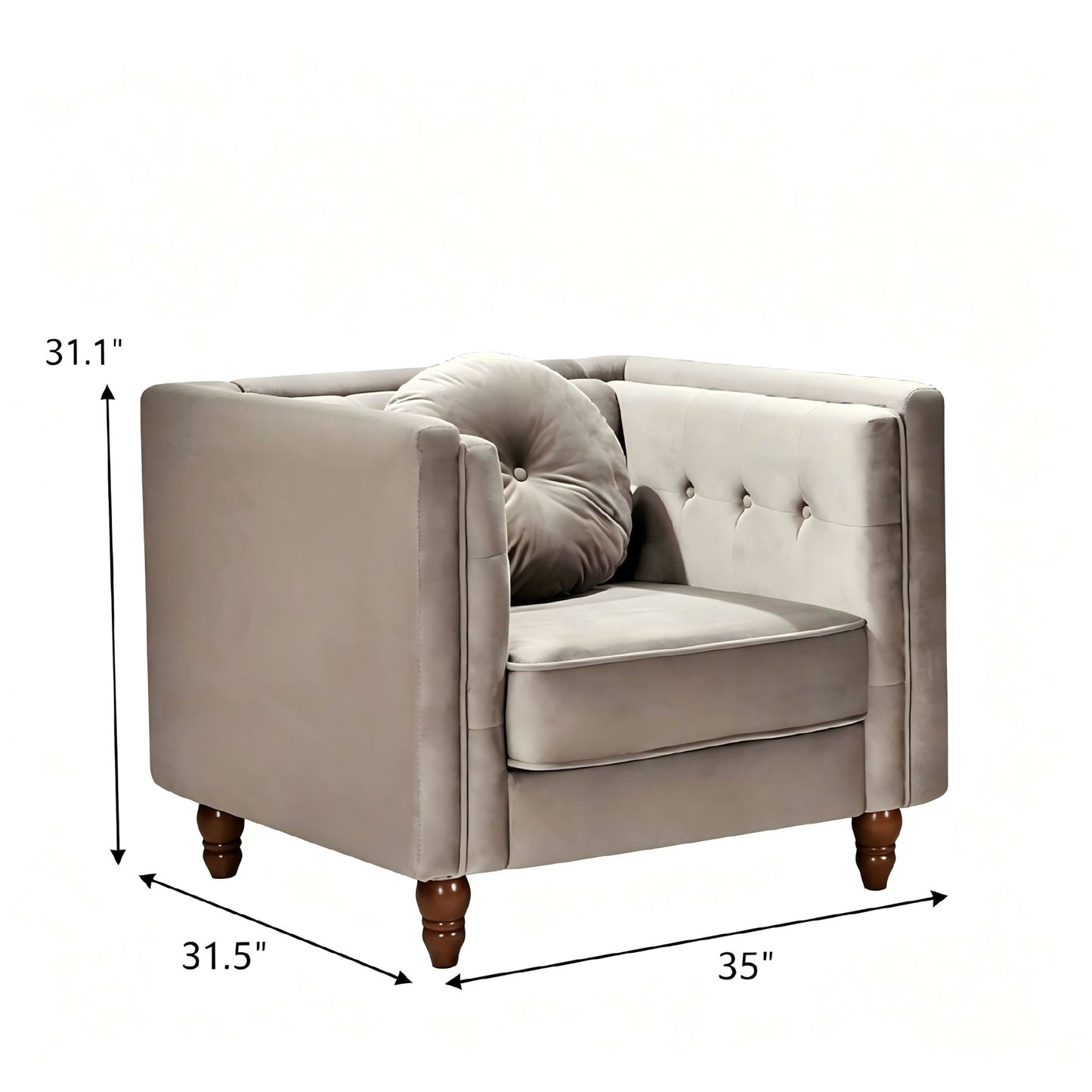 Chesterfield Accent Tufted Square Arm Side Chair US Pride