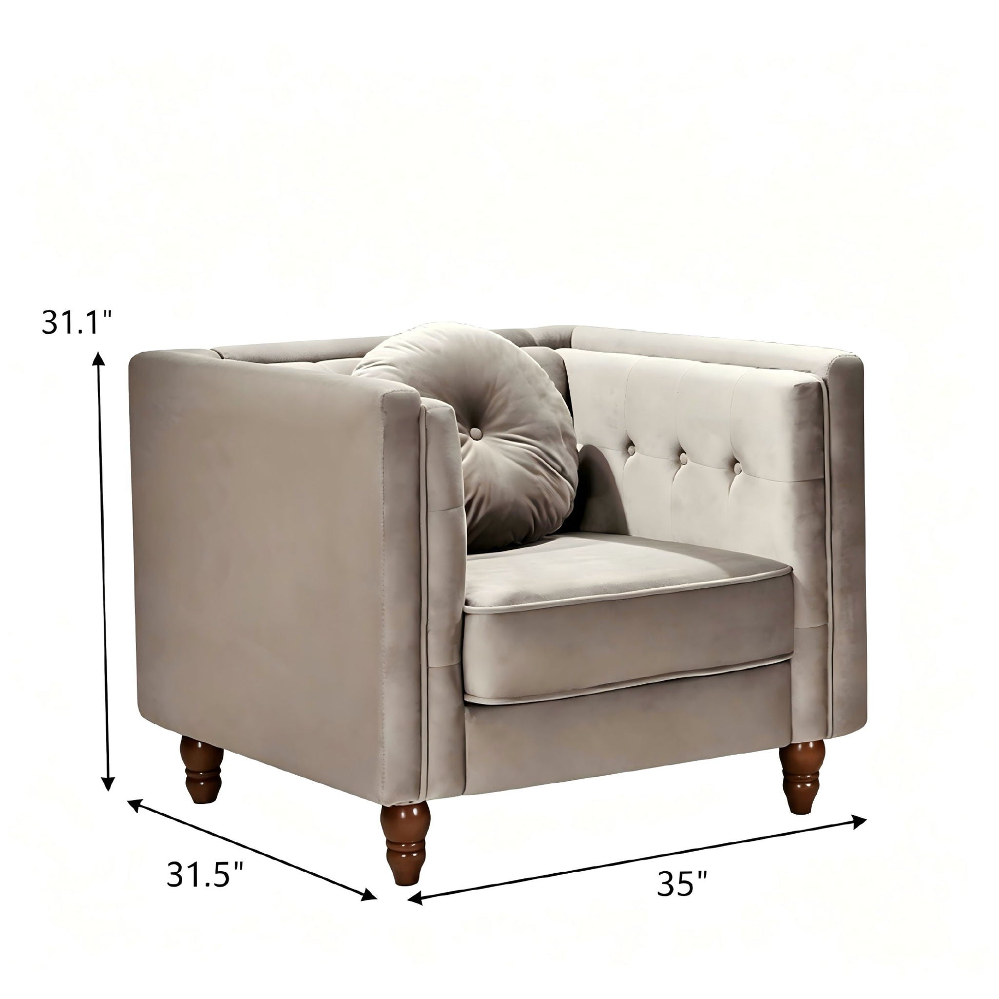 Chesterfield Accent Tufted Square Arm Side Chair US Pride