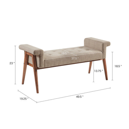 Accent Bench With Button Tufted Seat - Tan - Snoozhouse