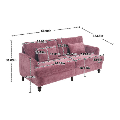 Mid Century Modern Chenille Fabric Loveseat Sofa, 2 Seat Upholstered Couch Home Essentials