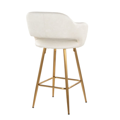 Margarite - Contemporary Fixed Height Counter Stool With Footrest (Set of 2) With Square Lumi Source