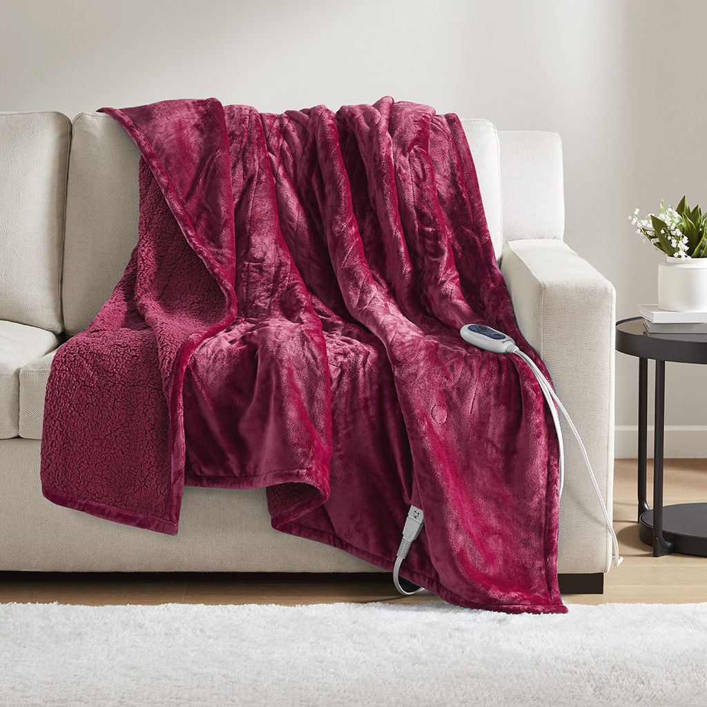 Heated Microlight to Berber - Throw - Red Beautyrest