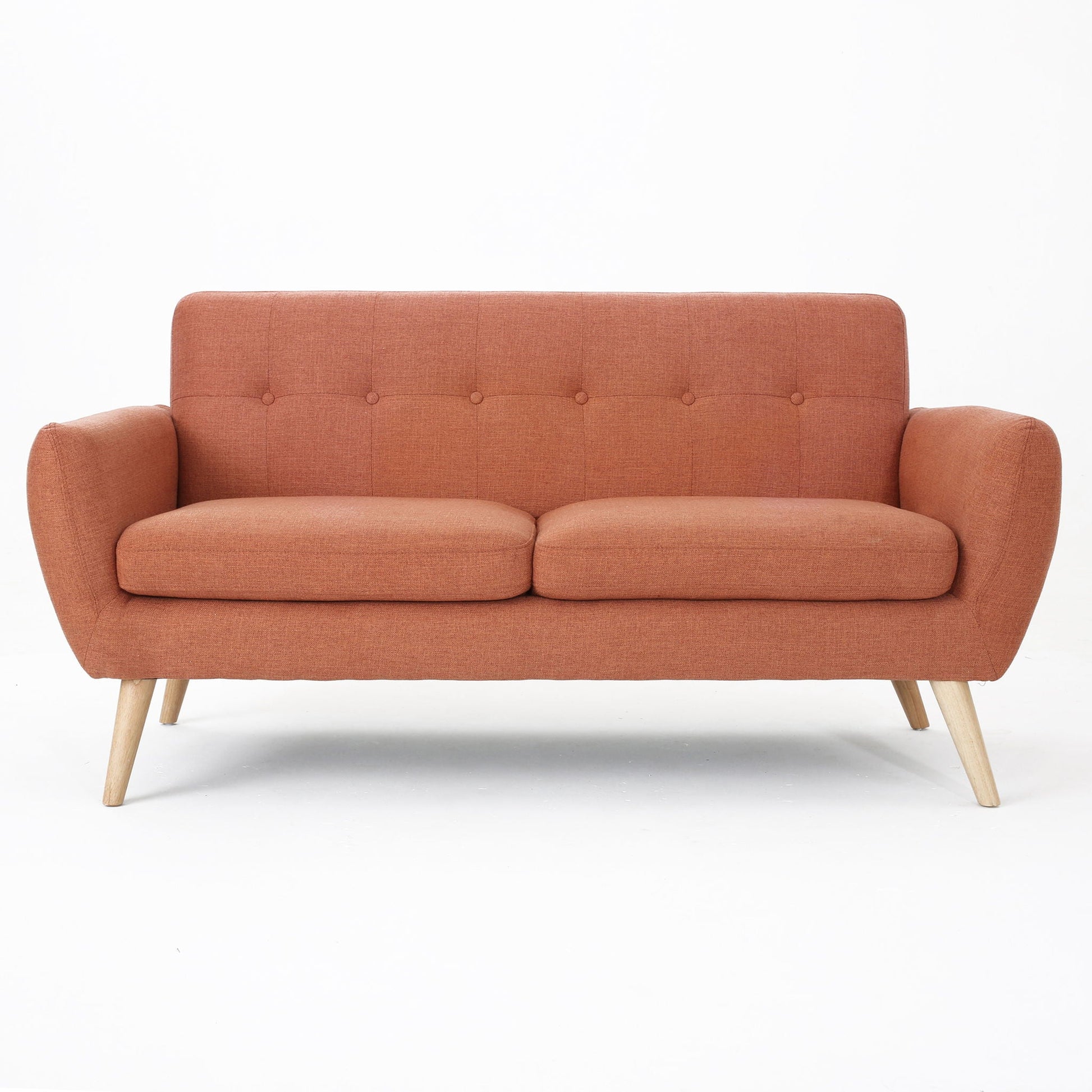 Modern Loveseat Sofa With Button Tufted Backrest Noble House