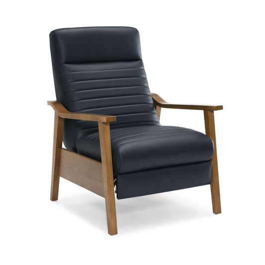 Asher - Modern Push Back Recliner With Wood Arms Home Essentials