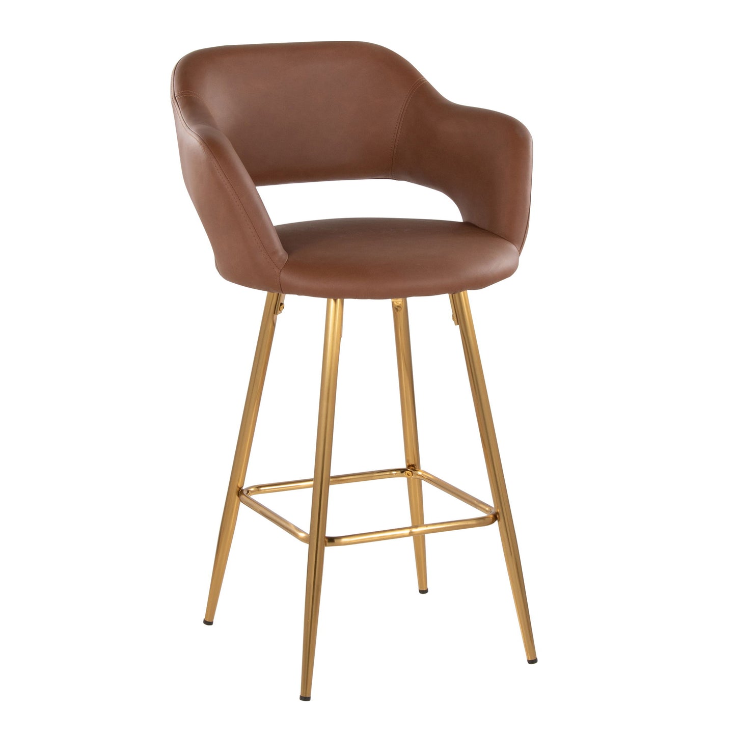 Margarite - Contemporary Fixed Height Counter Stool With Footrest (Set of 2) With Square Lumi Source