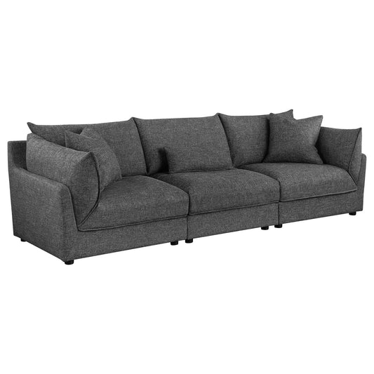 Tomasina - Modular Sofa With Cushions And Padded Arms - Black Furniture Max