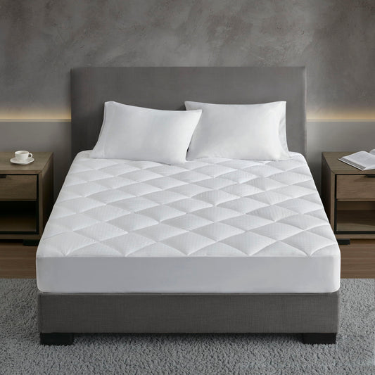 Signature - Queen Dobby Cotton Waterproof Mattress Pad - White Croscill