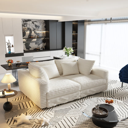4 Seat Sofa, Modern Comfy Upholstered Sofa Cloud Couch, Deep Seat Couches With Soft Pillows Home Essentials