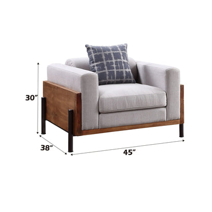Pelton - Chair With 1 Toss Pillows - Walnut Acme