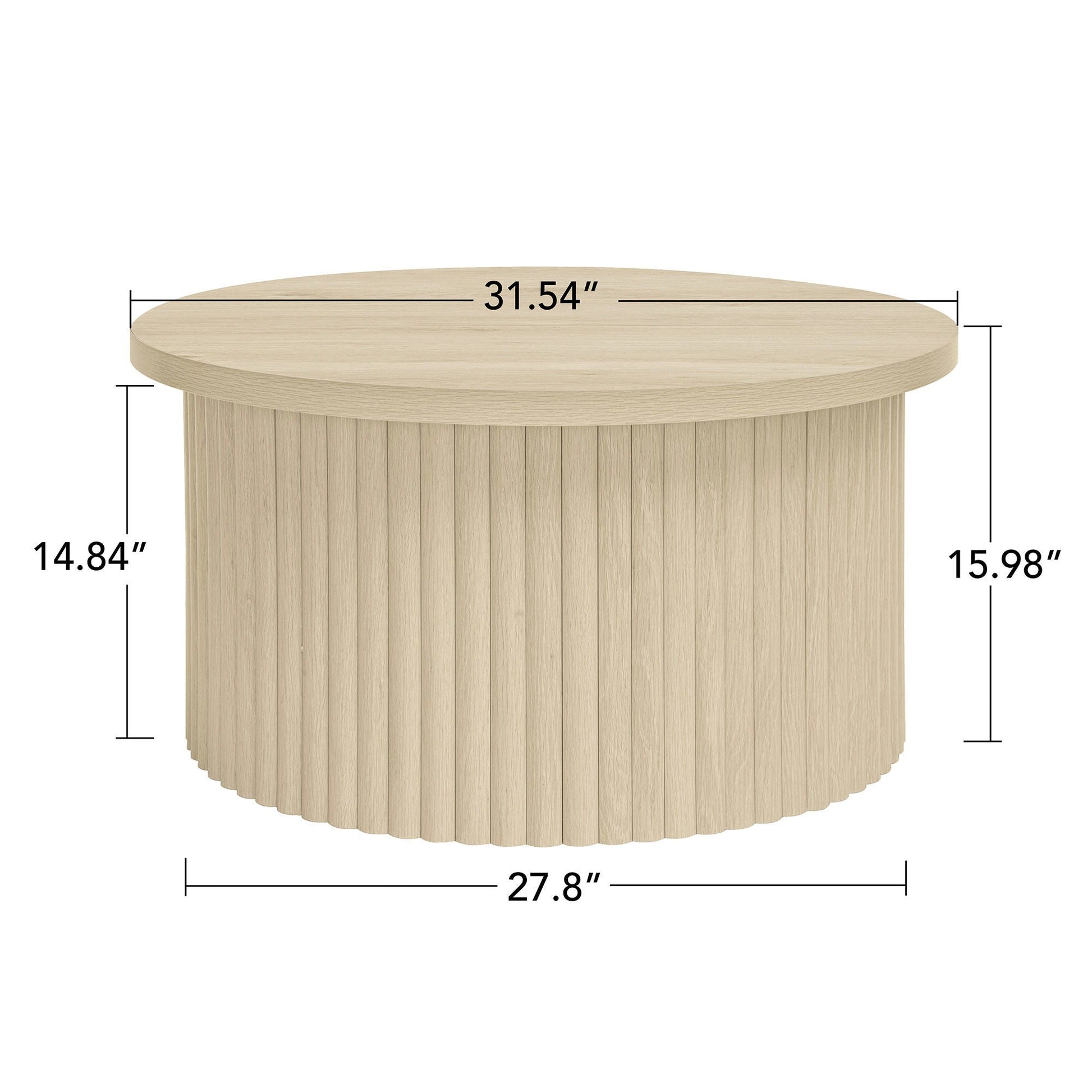 Coffee Table, Round Coffee Table, Modern Side Tables Accent End Table For Living Room, Apartment - Natural Home Essentials