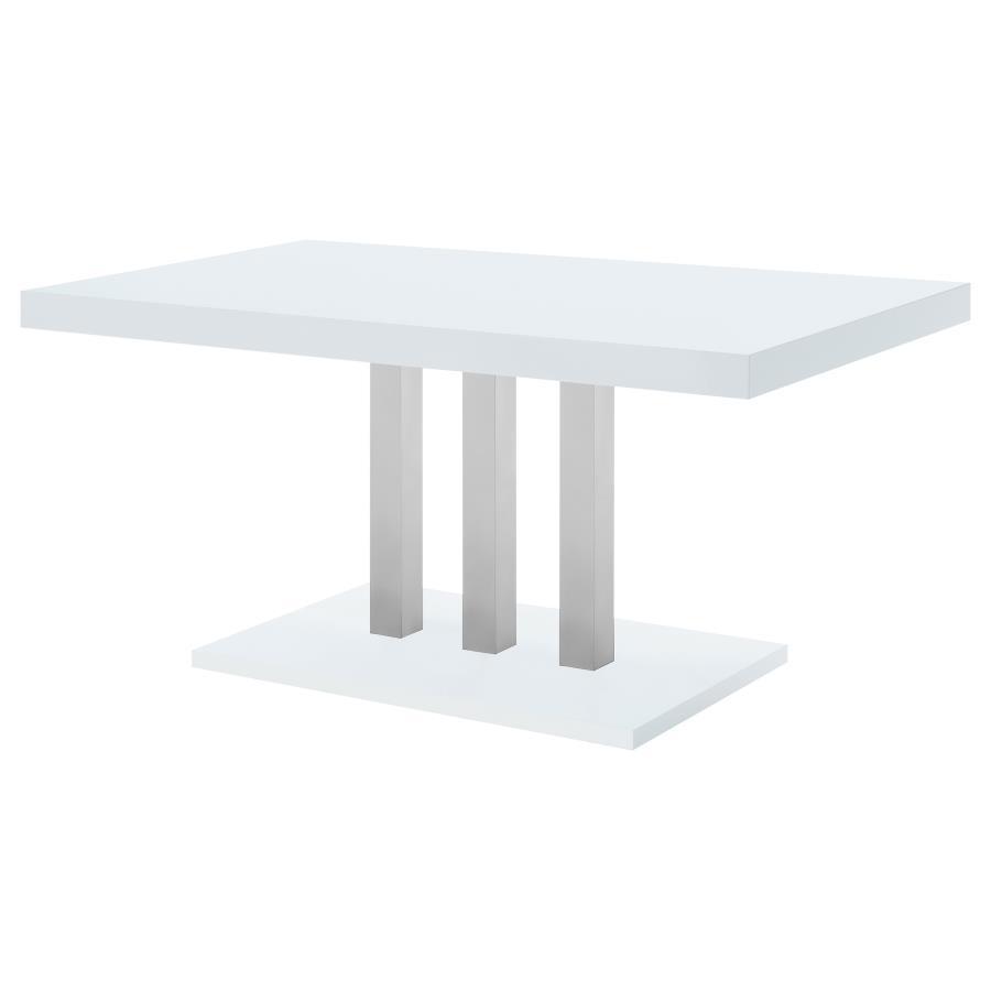 Brooklyn - Rectangular Dining Table - White High Gloss CoasterEssence