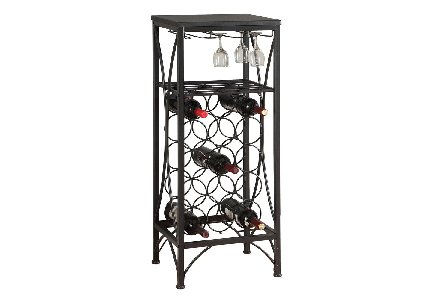 Home Bar, Wine Rack, Transitional - Black 8th Street
