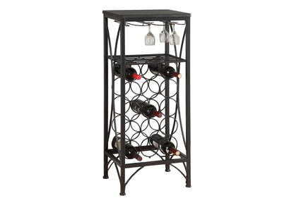 Home Bar, Wine Rack, Transitional - Black 8th Street