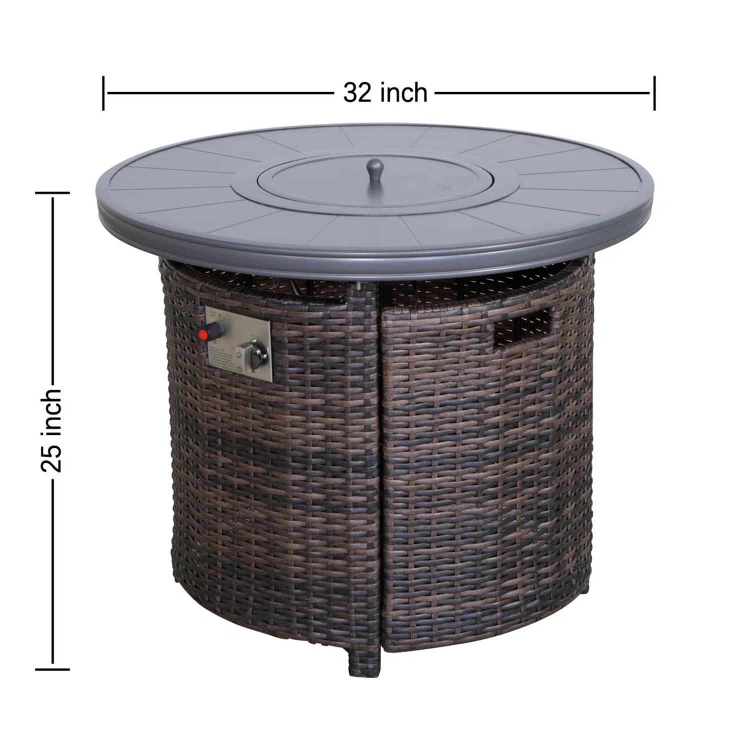 Outdoor Fire Pit Table With Lid - Espresso LSI Patio Furniture