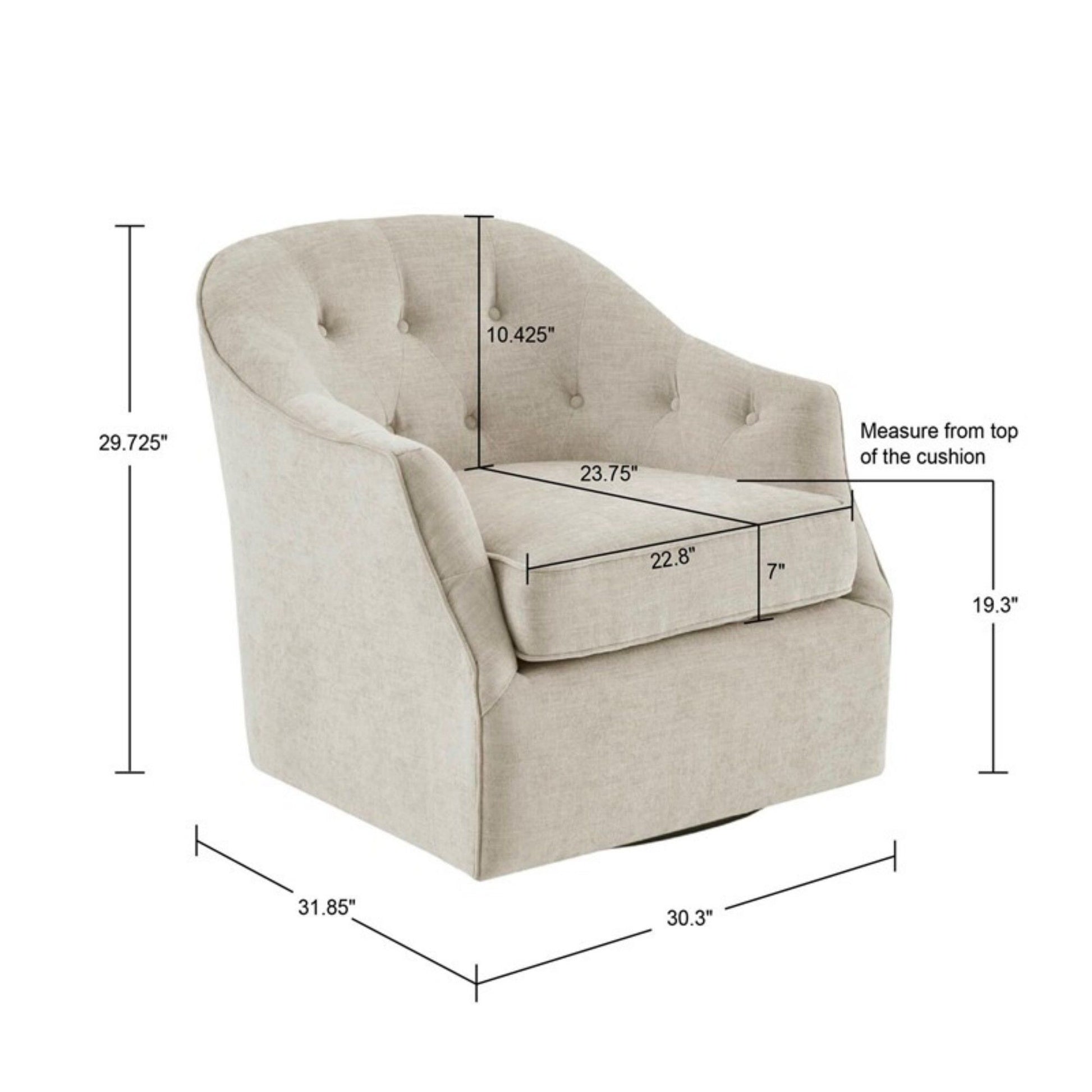 Calvin - Swivel Chair With 360 Degree Rotation - Beige JLA