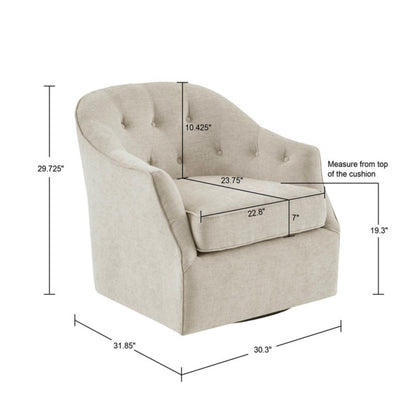 Calvin - Swivel Chair With 360 Degree Rotation - Beige JLA
