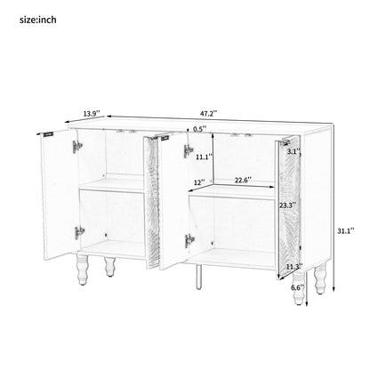 Modern TV Stand With 2 Spacious Storage Space And Anti-Tip Device Hearth and Haven