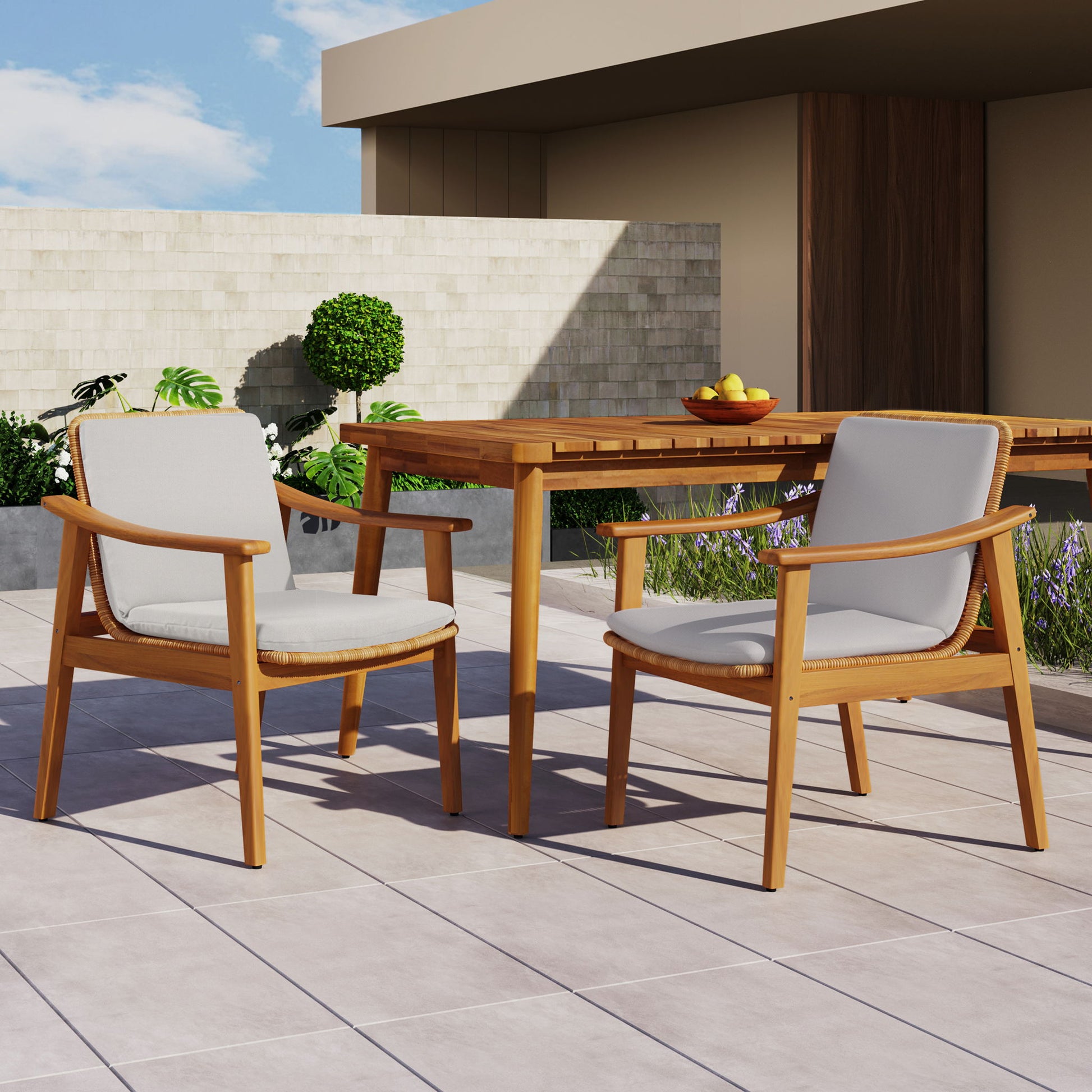 Outdoor Dining Chairs (Set of 2) Noble House