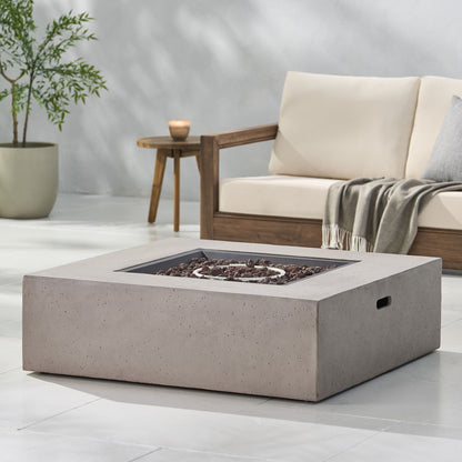 Modern 50,000 Btu Square Fire Table With Propane Tank Noble House