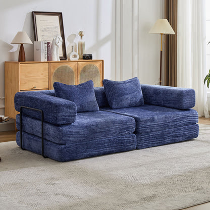 Convertible Floor Sofa Bed With Pillow Back Support Armrest Home Essentials