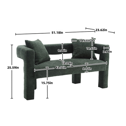 Modern Chenille Loveseat Sofa, Comfy Upholstered 2 Seater Home Essentials