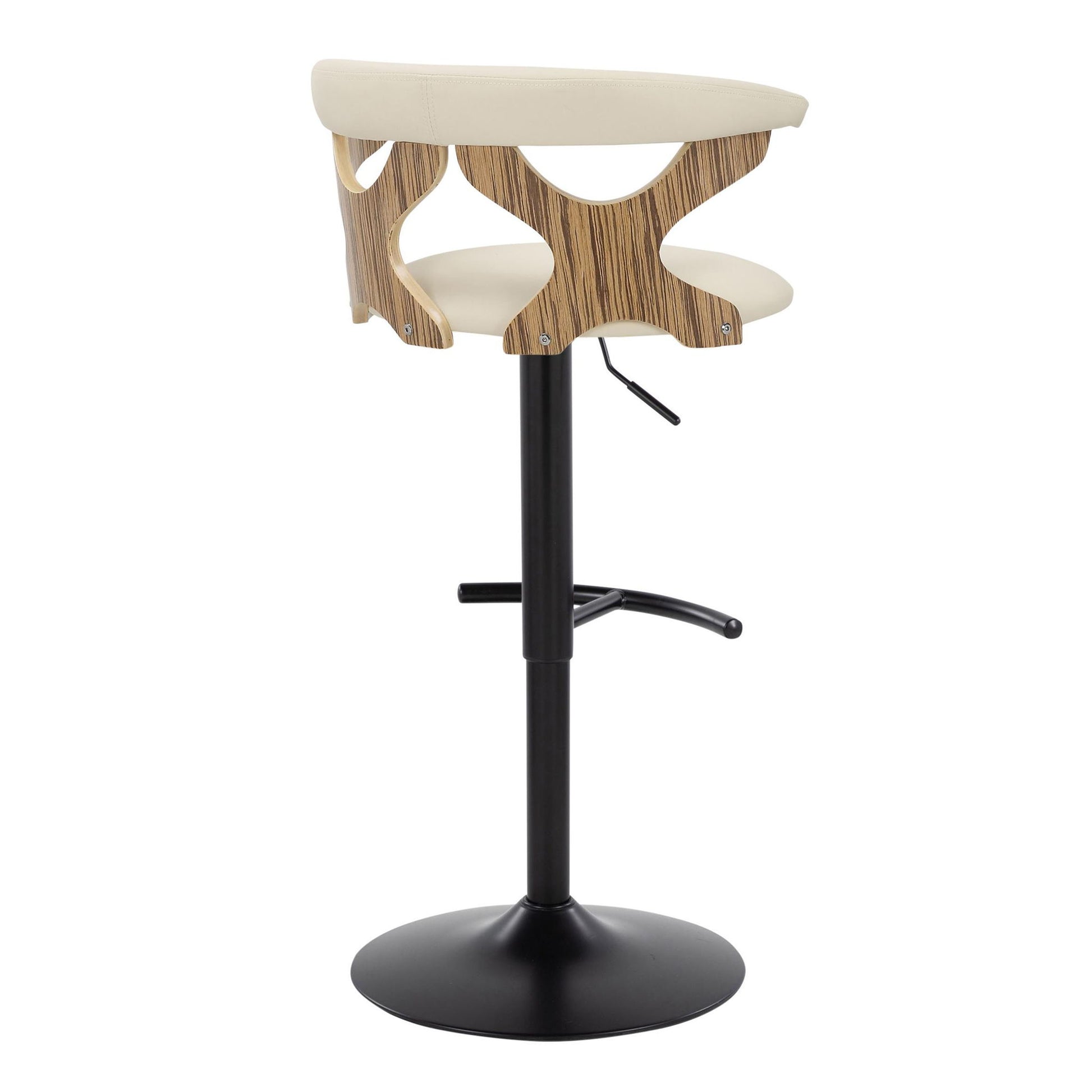 Gardenia - Contemporary Adjustable Barstool & Swivel With Rounded T Footrest (Set of 2) Lumi Source