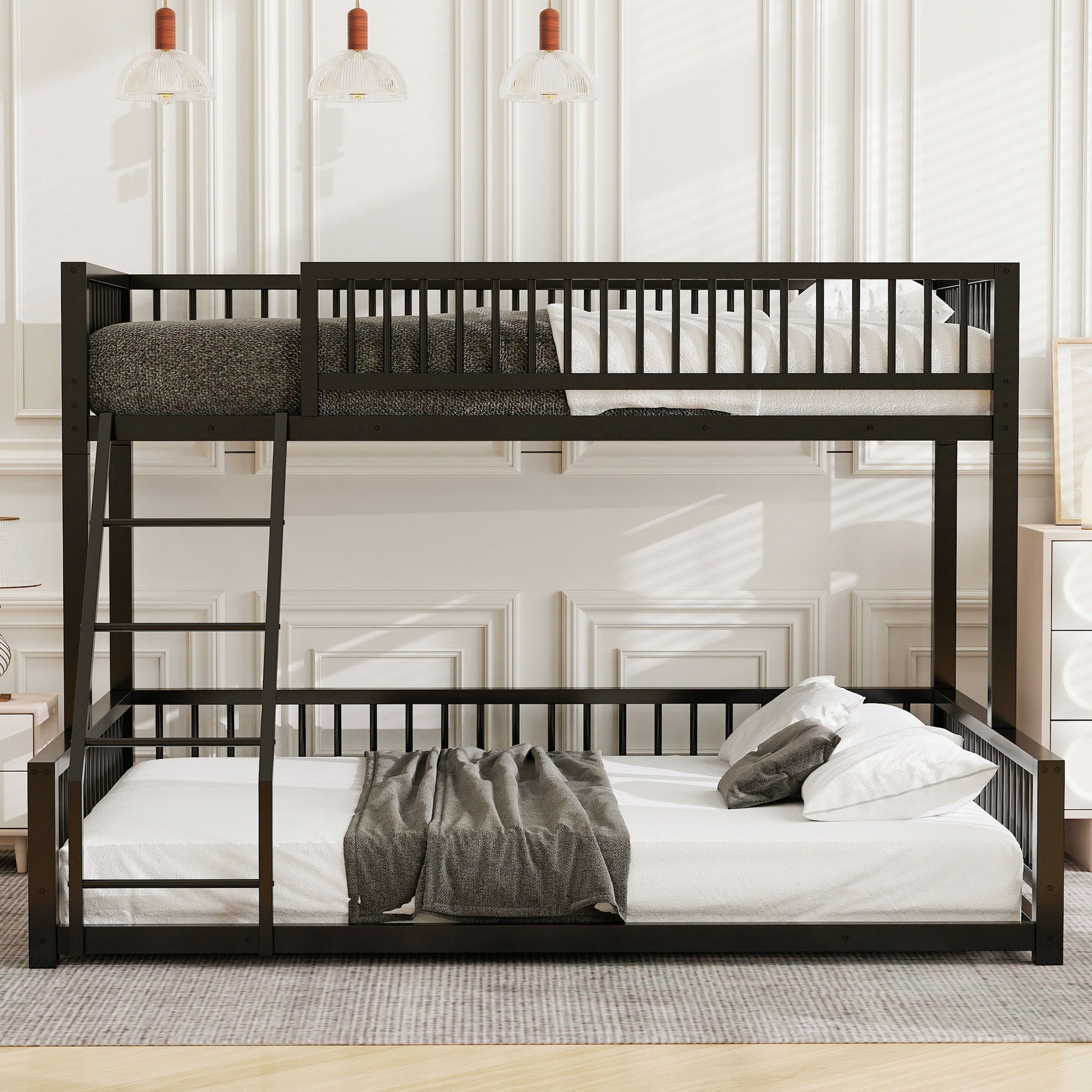 Bunk Bed Frame With Ladder And Safety Guardrails Dreamland