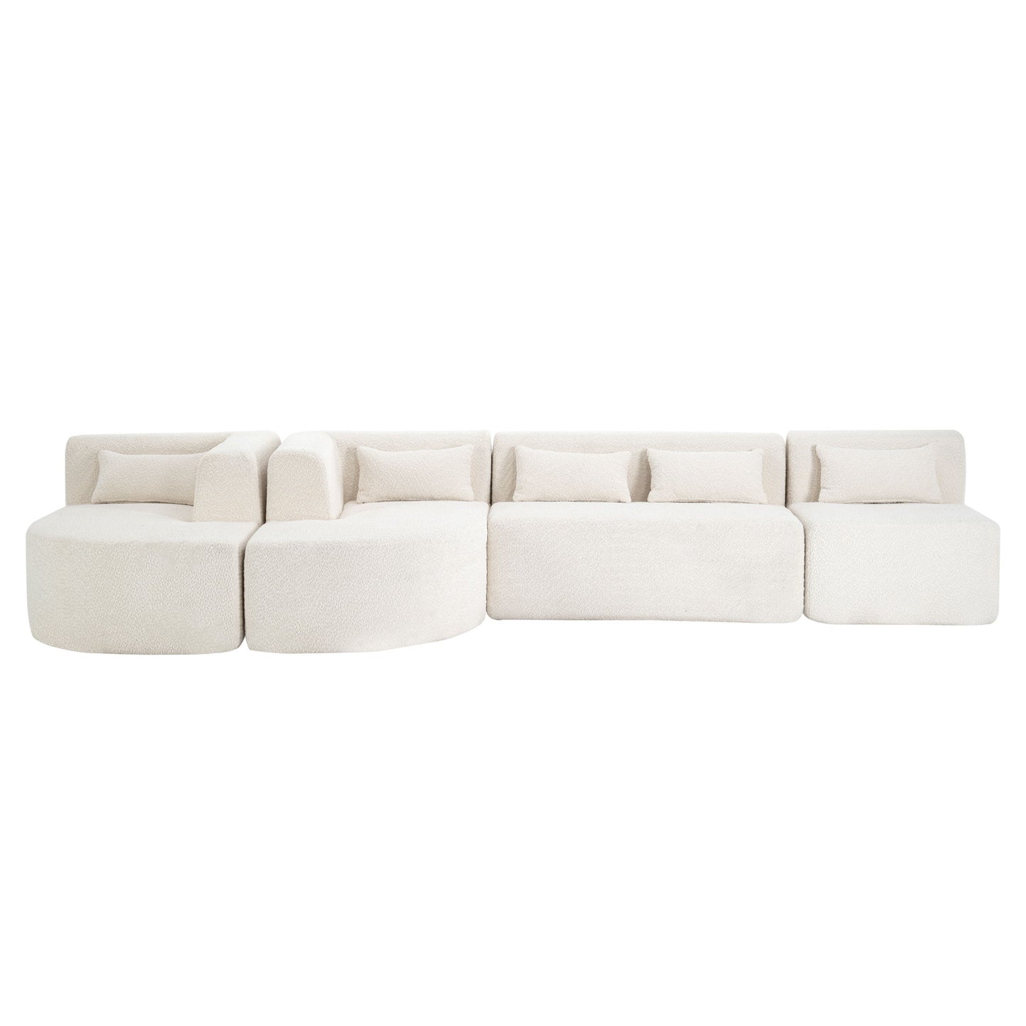 Upholstered Sofa Free Combined Sofa Couch With 2 Chaise Lounge And Five Back Pillows For Living Room Hearth and Haven