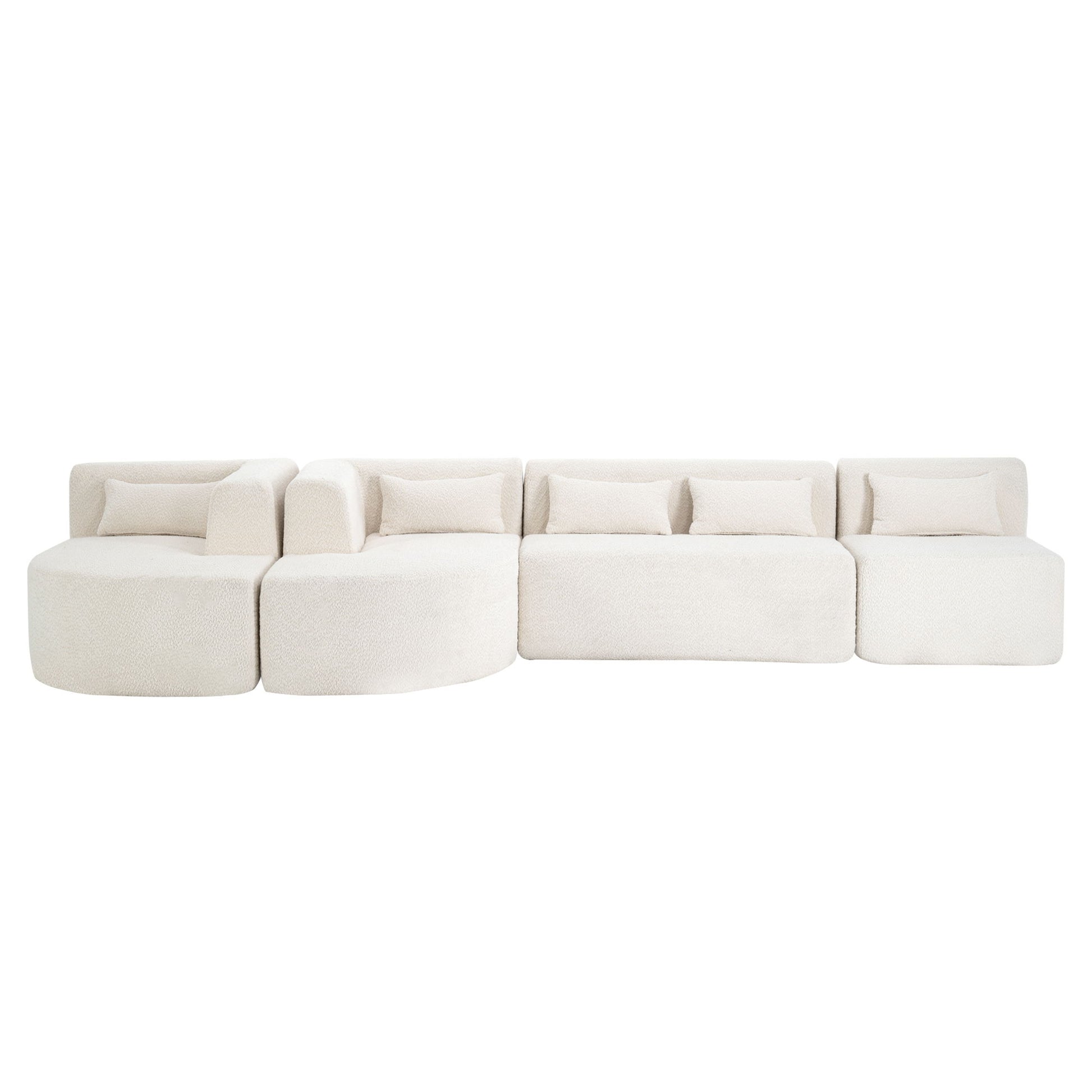 Upholstered Sofa Free Combined Sofa Couch With 2 Chaise Lounge And Five Back Pillows For Living Room Hearth and Haven