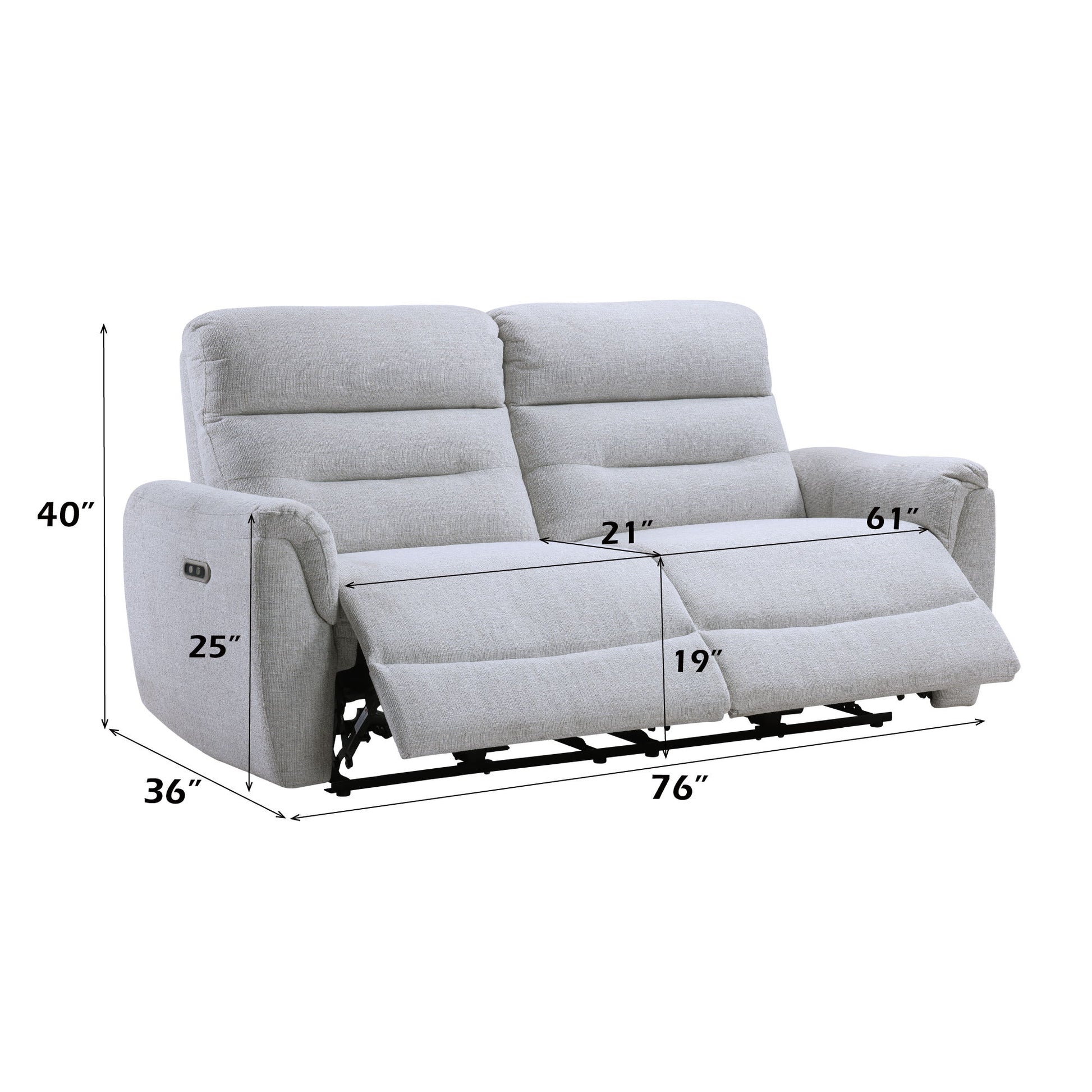 Eastre - Power Motion Sofa With USB Port - Gray Acme