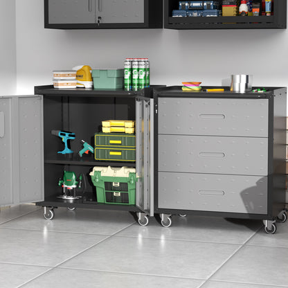 Heavy Duty Metal Garage Storage Cabinet With Wheels Sturdy Tool Organizer Daily Nest