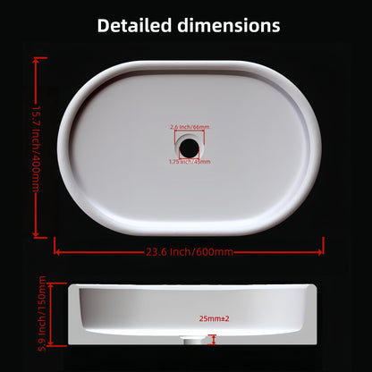 Bathroom Vessel Sink, Semi Polished Surface Daily Nest