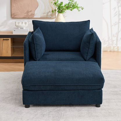 Oversized Deep Seat Accent Chair With Matching Storage Ottoman & Throw Pillows Hearth and Haven