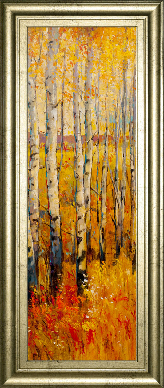 Vivid Birch Forest Il By Tim Otoole - Framed Print Wall Art - Orange