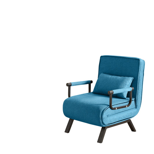Convertible 5 In 1 Folding Chair Bed With Adjustable Backrest & Pillow Linen Home Essentials