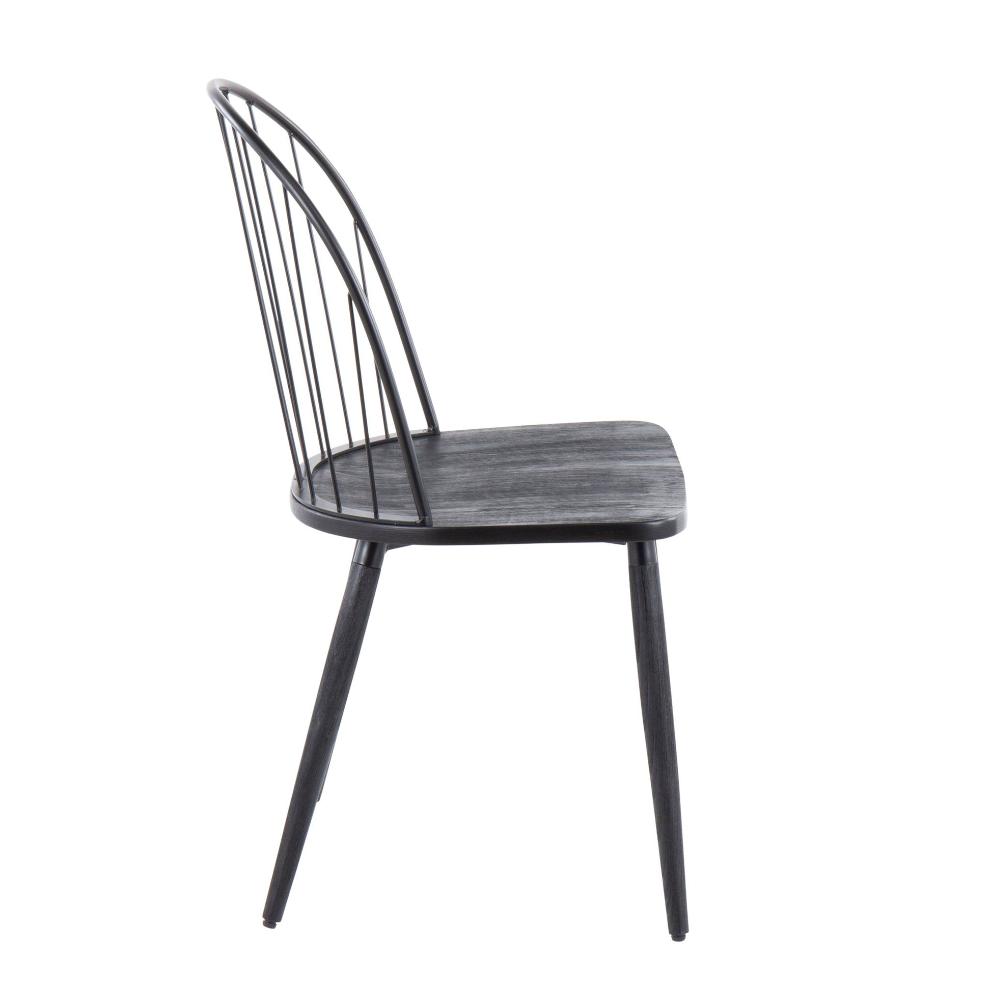 Riley - Industrial High Back Armless Chair (Set of 2) - Black Lumi Source
