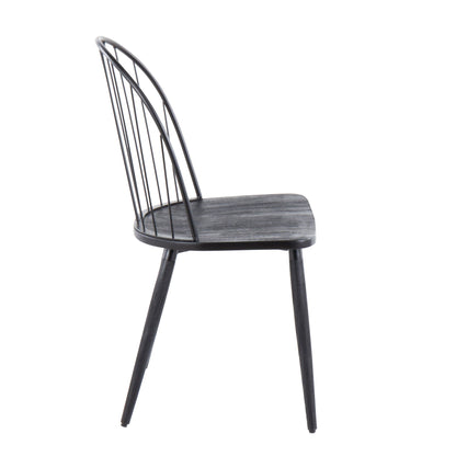 Riley - Industrial High Back Armless Chair (Set of 2) - Black Lumi Source