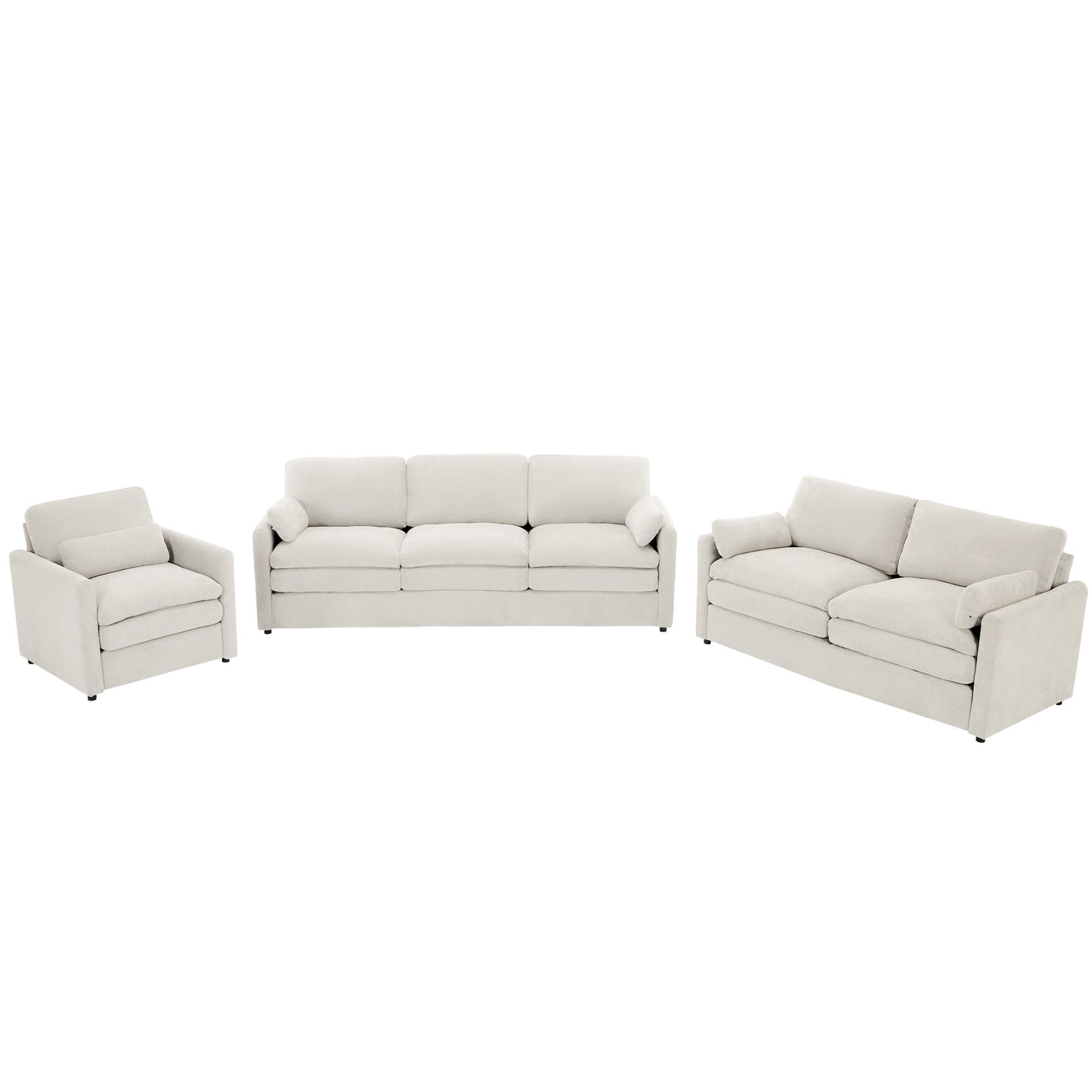 Cozy Sofa Set Oversized Comfy Cloud Sofa With Double Cushion Hearth and Haven