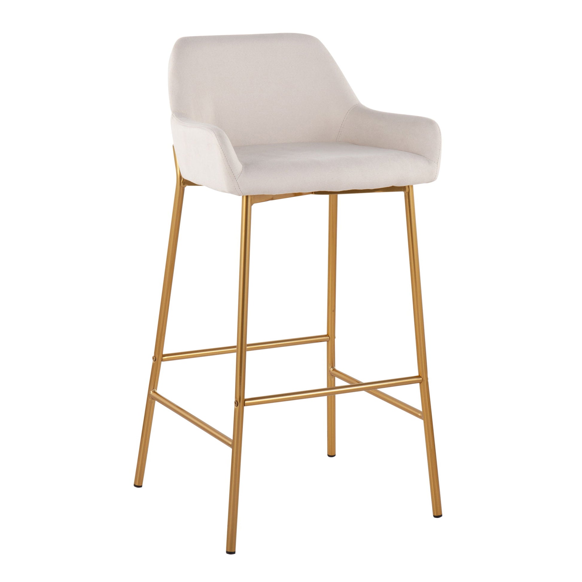 Daniella - Contemporary / Glam Fixed Height Bar Stool (Set of 2) Lumi Source