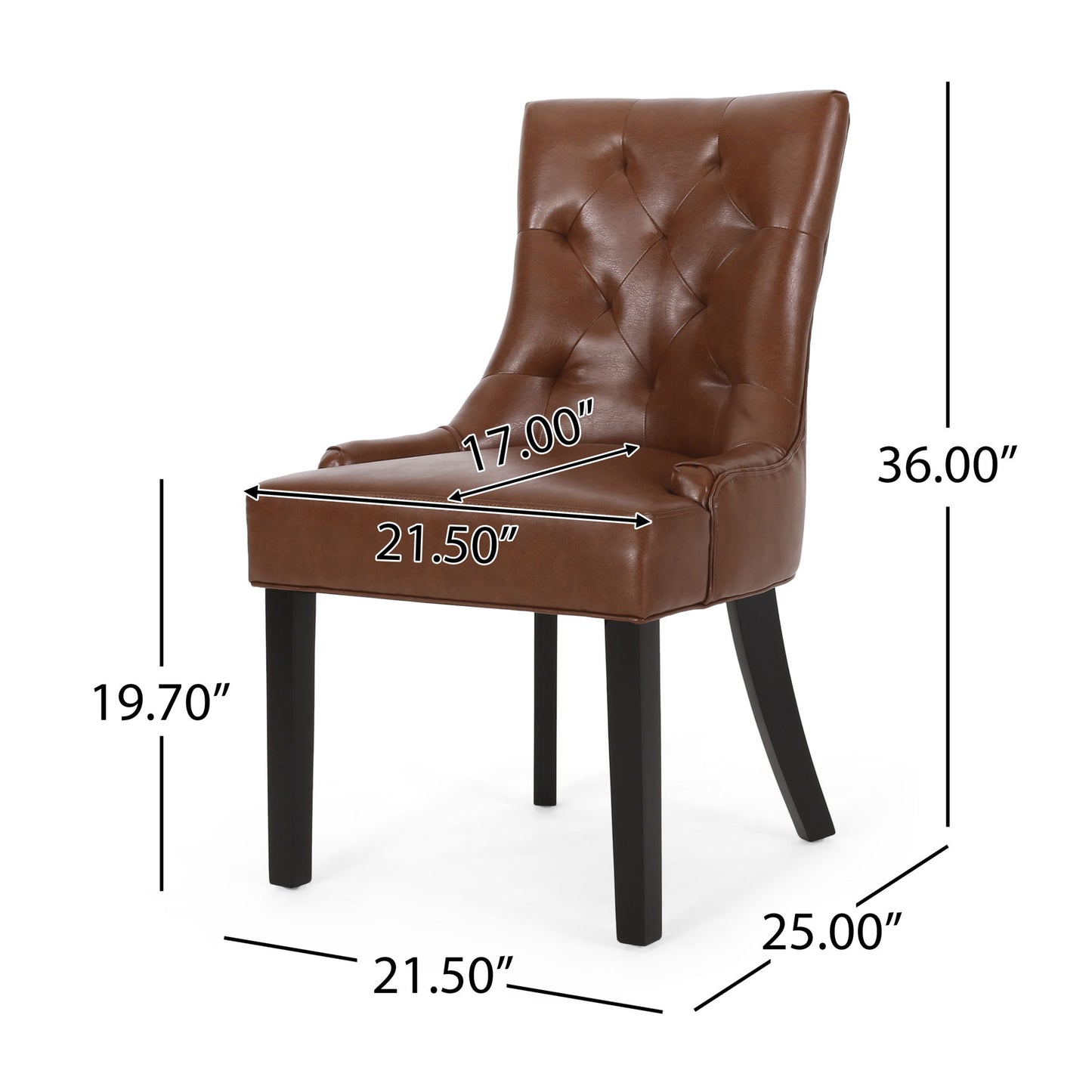 Cheney - Contemporary Dining Chair Tufted Upholstery (Set of 2) Noble House