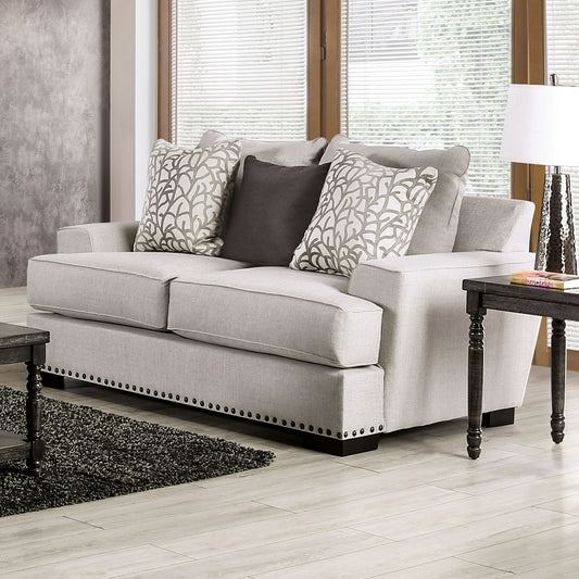 Picotee - Loveseat - Light Gray / Black