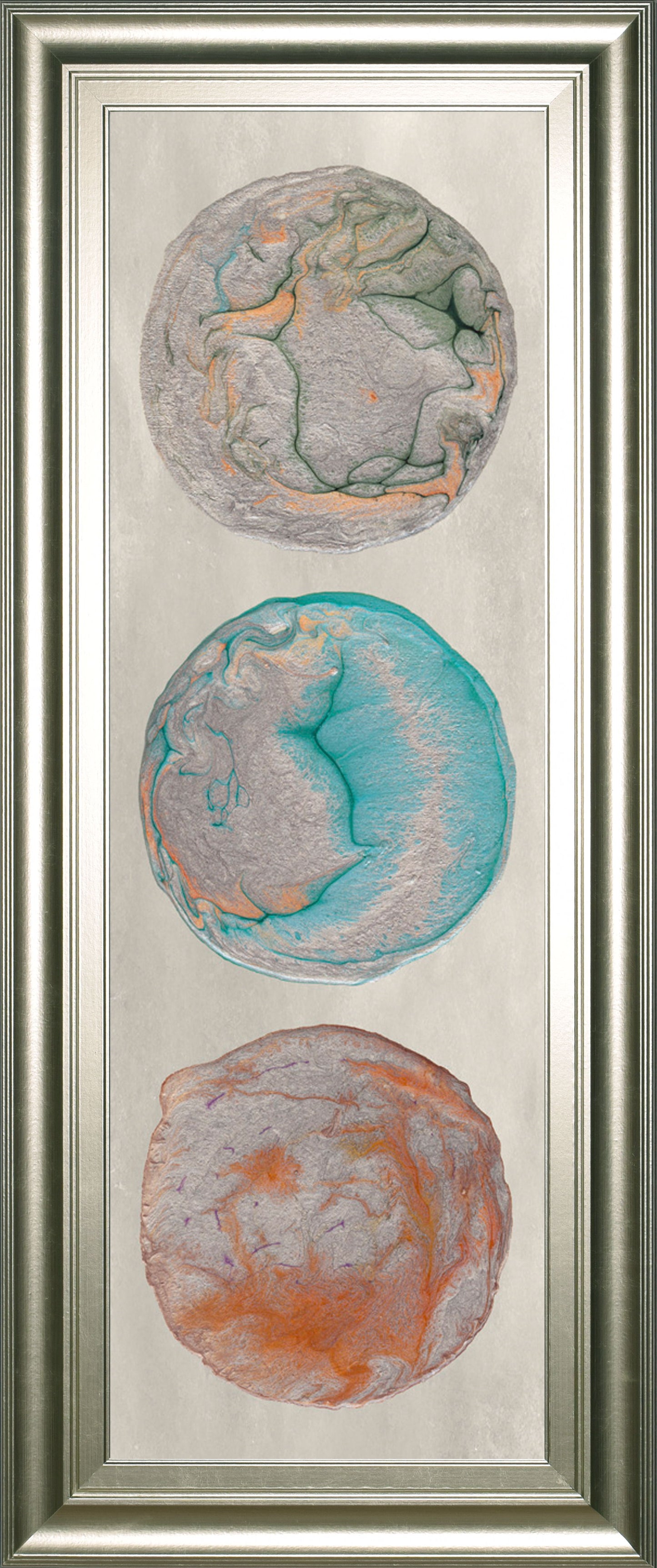 Planet Trio Il By Alicia Ludwig - Framed Print Wall Art - Blue