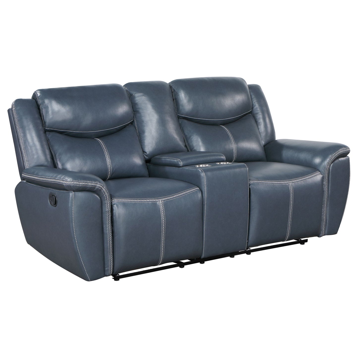 Stanwicke - Motion Reclining Loveseat With Console - Blue Furniture Max
