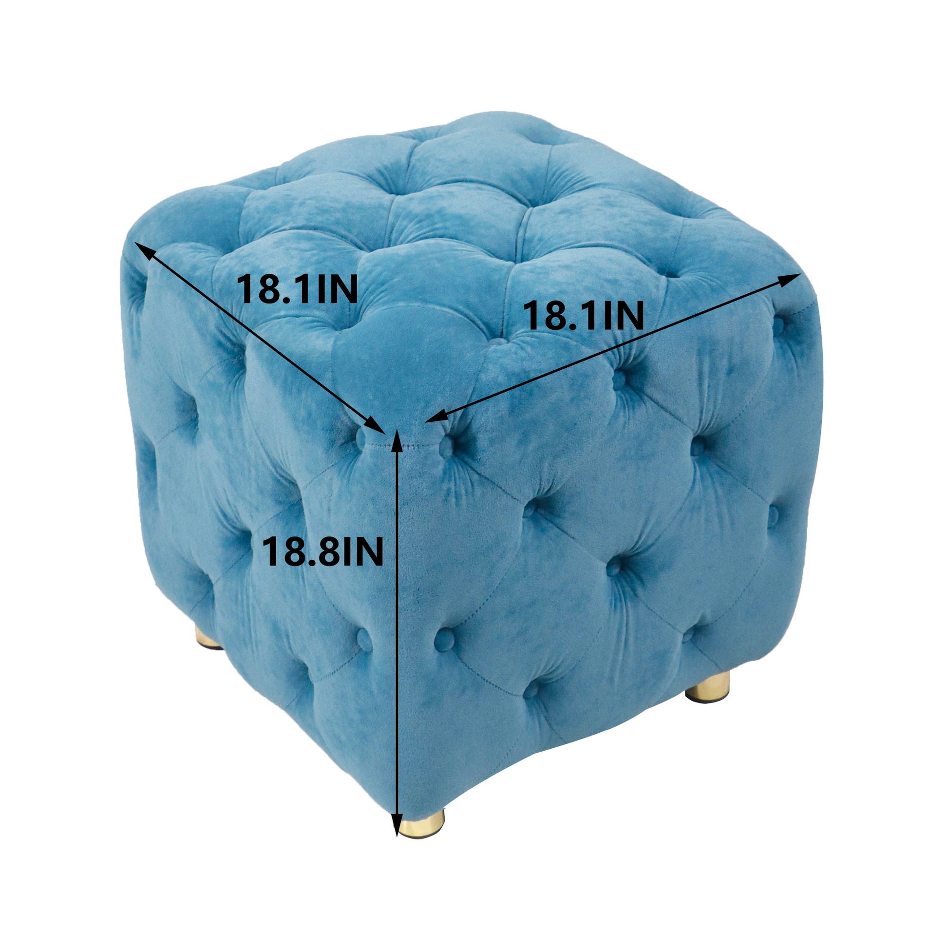 Modern Velvet Upholstered Ottoman, Exquisite Small End Table, Soft Foot Stool, Dressing Makeup Chair, Comfortable Seat For Living Room, Bedroom, Entrance Home Essentials