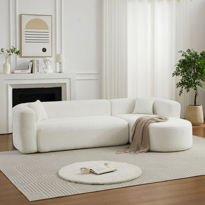 L - Shape Boneless Cloud Couch With 2 Throw Pillows For Living Room Home Essentials