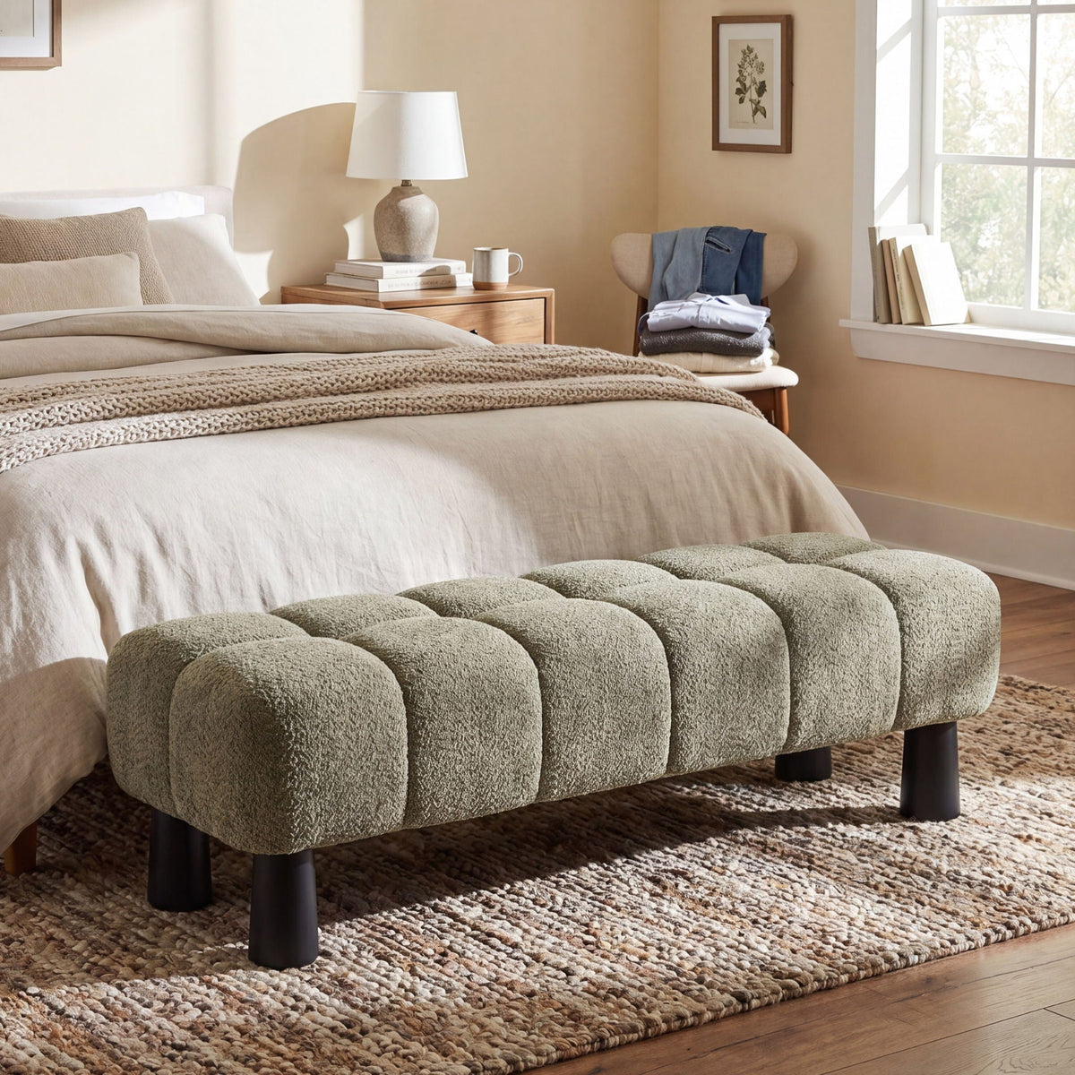Luxury Upholstered Bench Ottoman Noble House