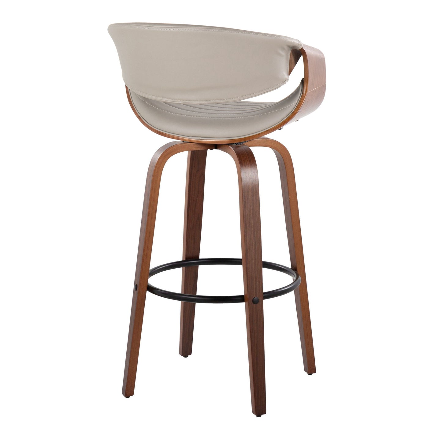 Symphony - Mid Century Modern Fixed Height Barstool With Swivel With Round Footrest (Set of 2) Lumi Source